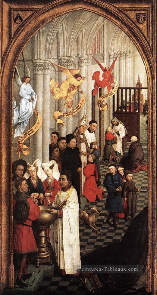 Sept Sacrements ailier gauche Rogier van der Weyden Peintures à l'huile